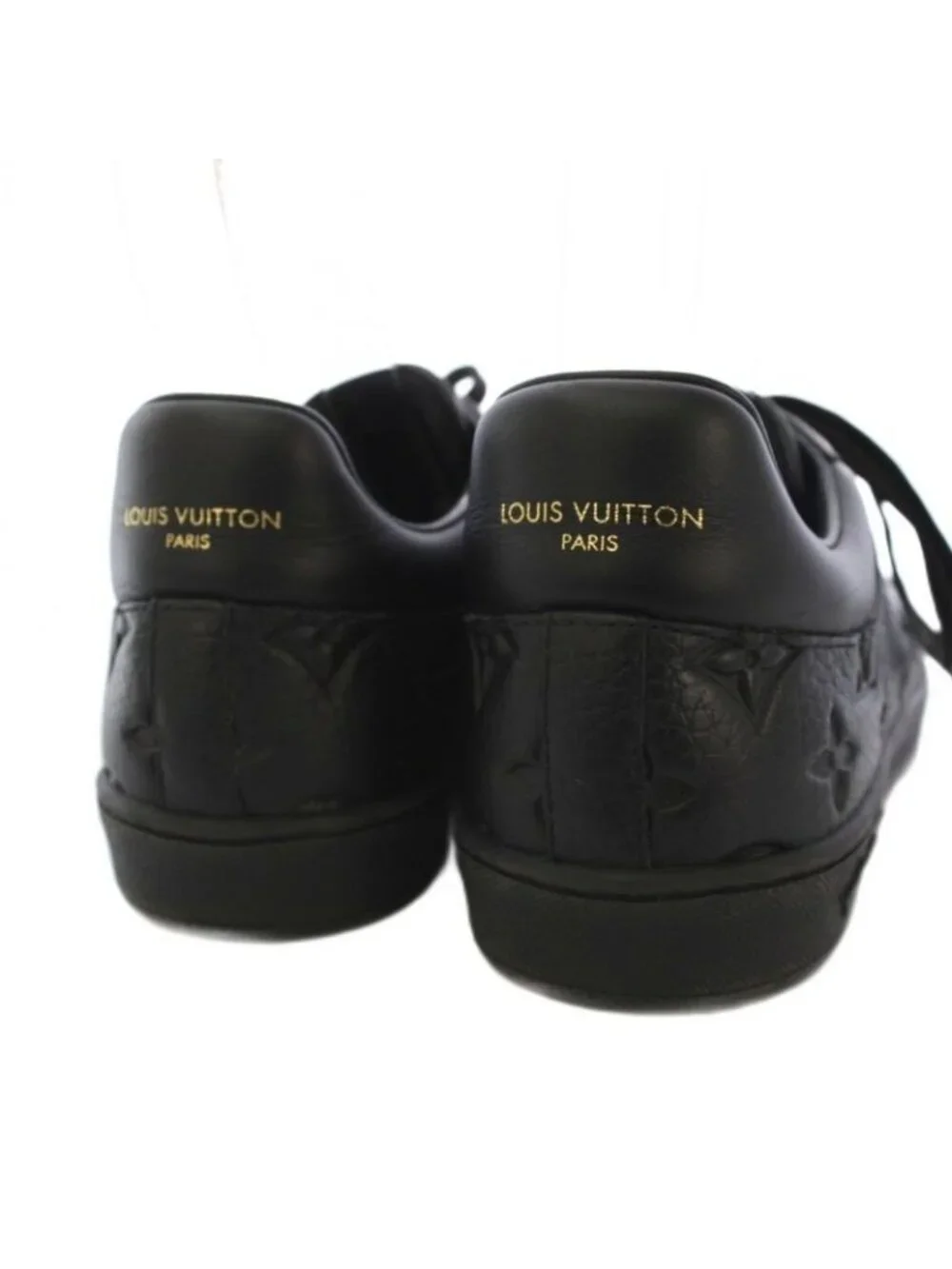Louis Vuitton Luxembourg Line Monogram Eclipse Sneakers Shoes Leather 7 Black YT - Picture 4 of 8